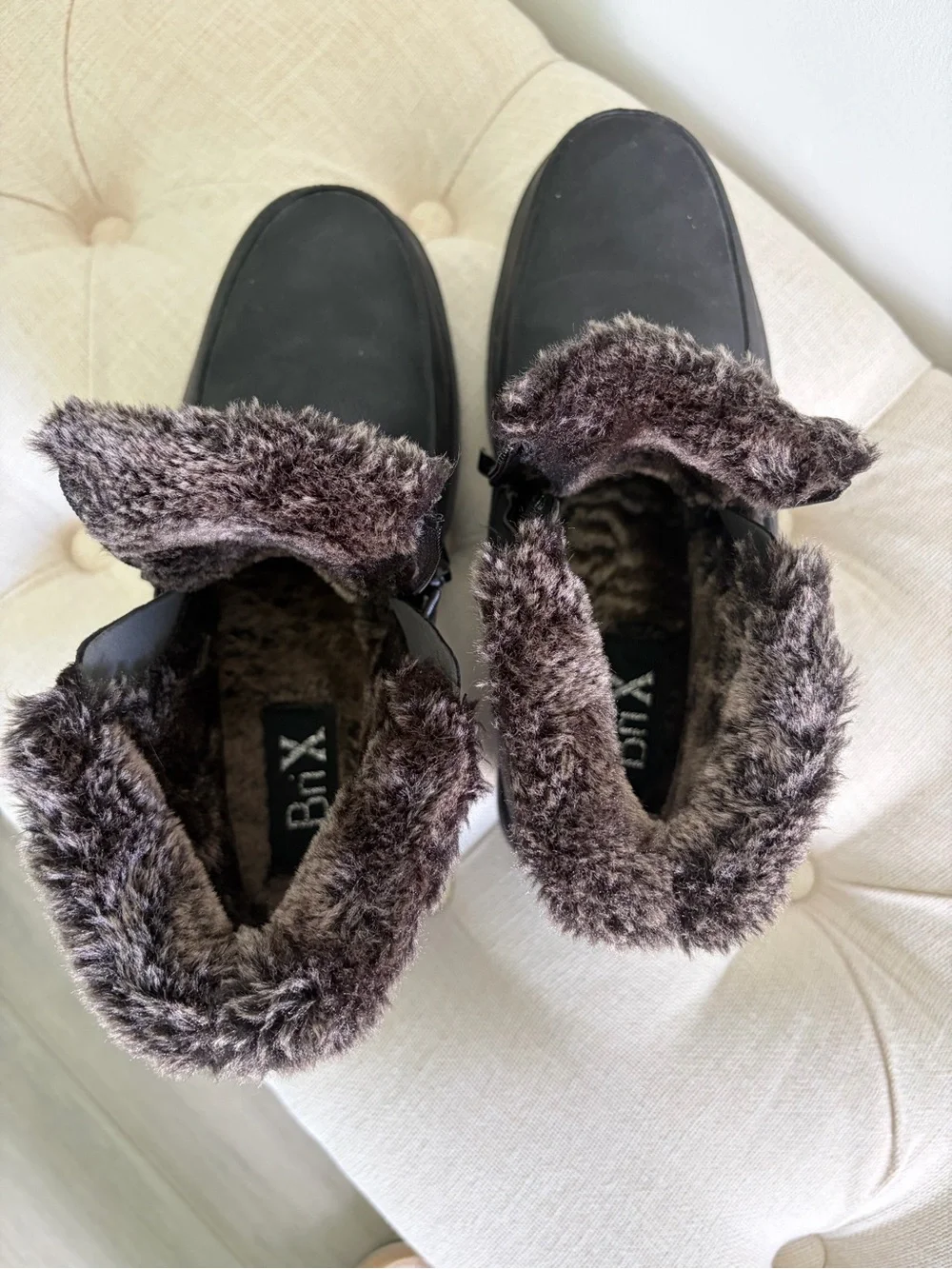 Black Fur-Trim Ankle Boots - Men
